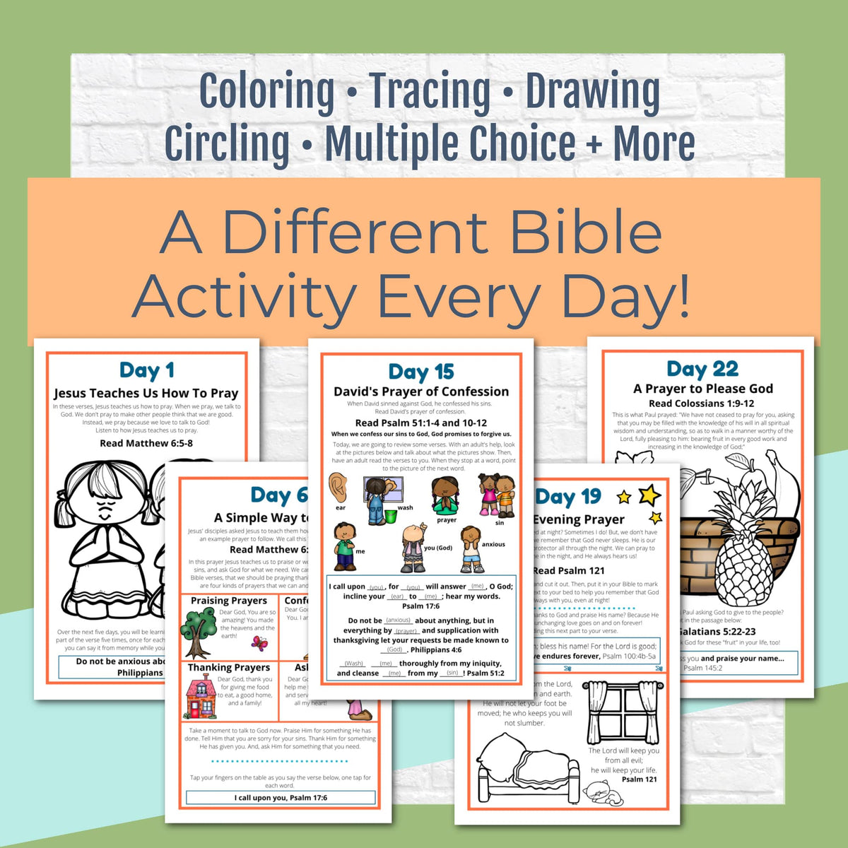 Prayer Journal Pages for Preschoolers and Early Readers