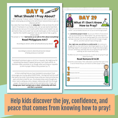 Prayer Journal Pages for Tweens and Teens