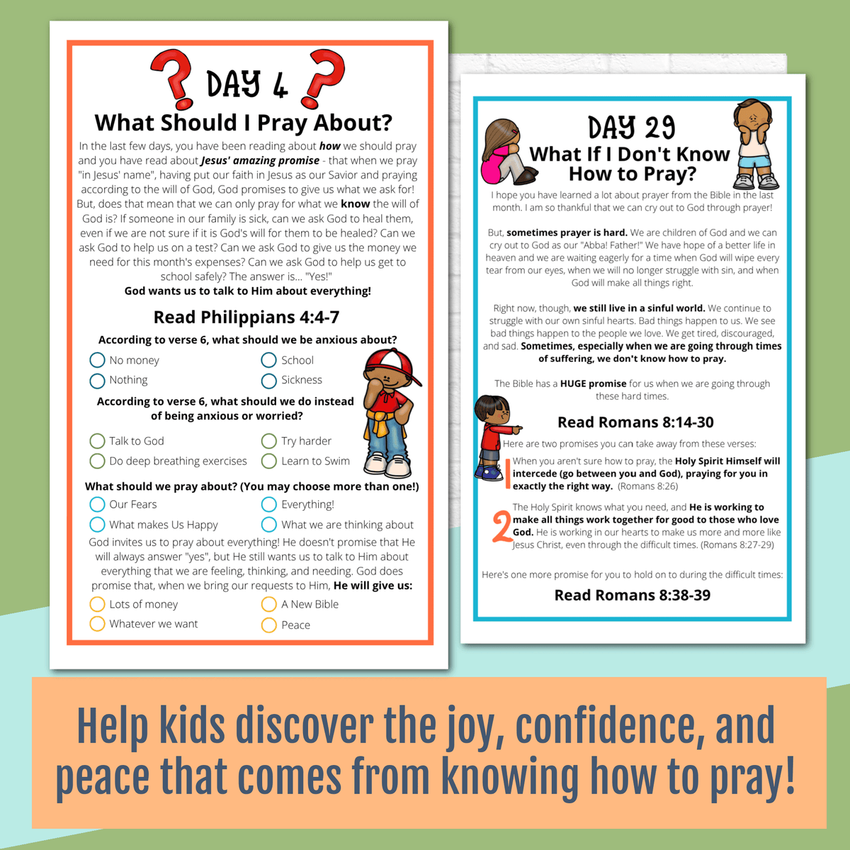 Prayer Journal Pages for Elementary Kids