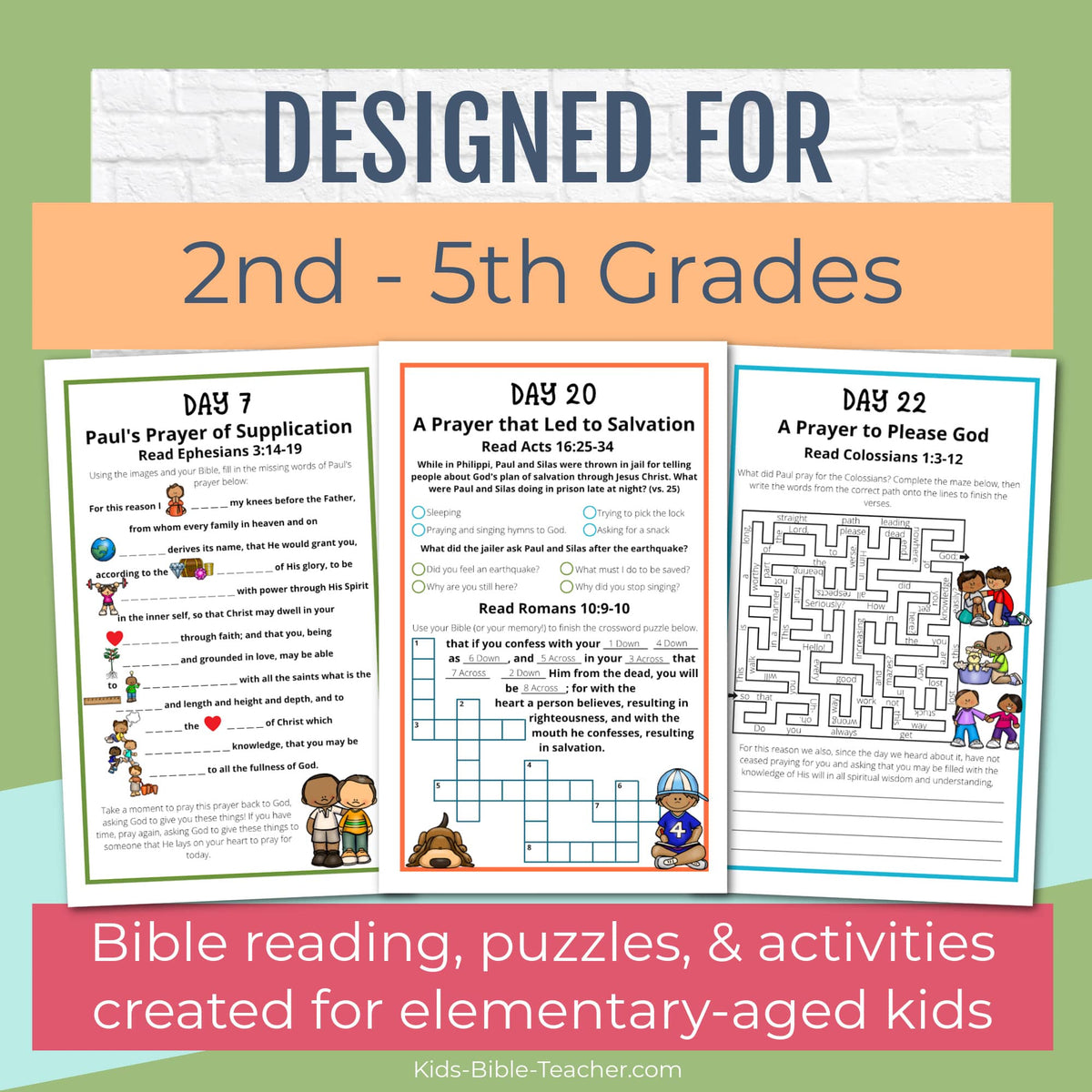 Prayer Journal Pages for Elementary Kids