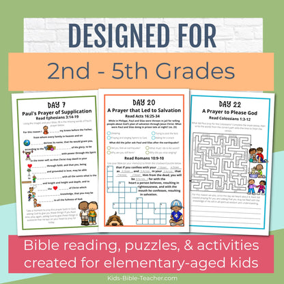 Prayer Journal Pages for Elementary Kids