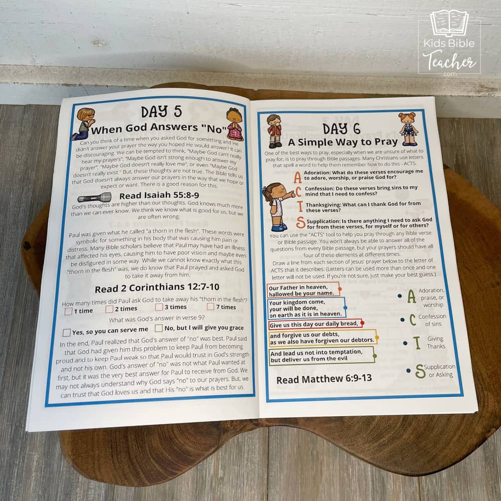 Prayer Journal Pages for Elementary Kids