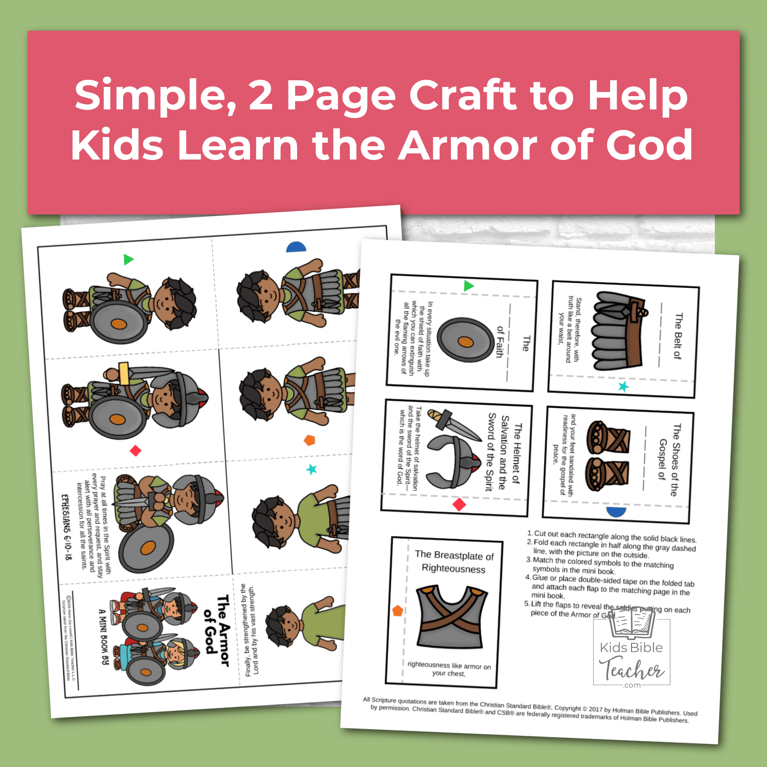 Armor of God Mini Book Craft for Kids