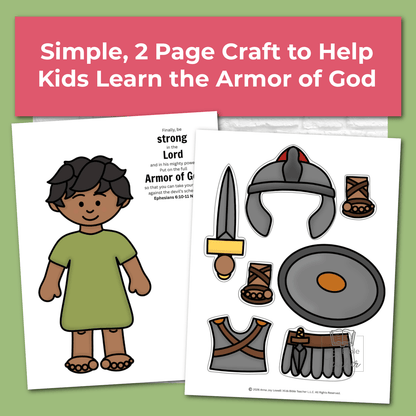 Armor of God Cut and Paste Bible Craft for Kids