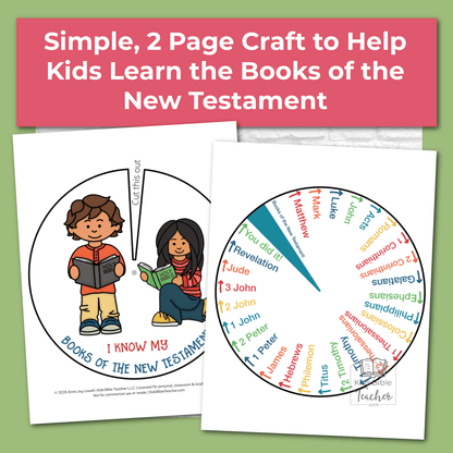 New Testament Spinner Books of the Bible Craft