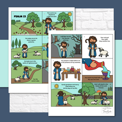 Psalm 23 Full Color Teaching Posters and Mini Cards