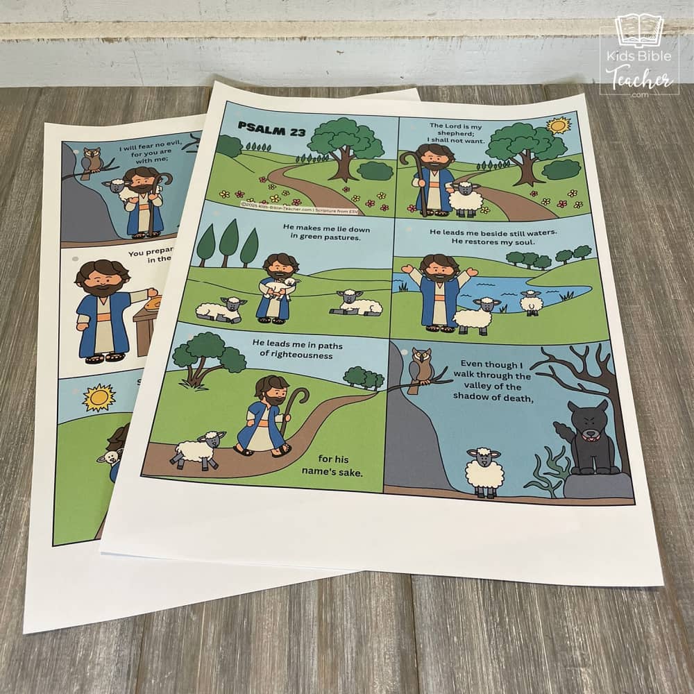 Psalm 23 Full Color Teaching Posters and Mini Cards