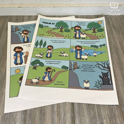 Psalm 23 Full Color Teaching Posters and Mini Cards