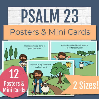 Psalm 23 Full Color Teaching Posters and Mini Cards