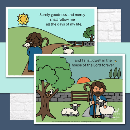 Psalm 23 Full Color Teaching Posters and Mini Cards