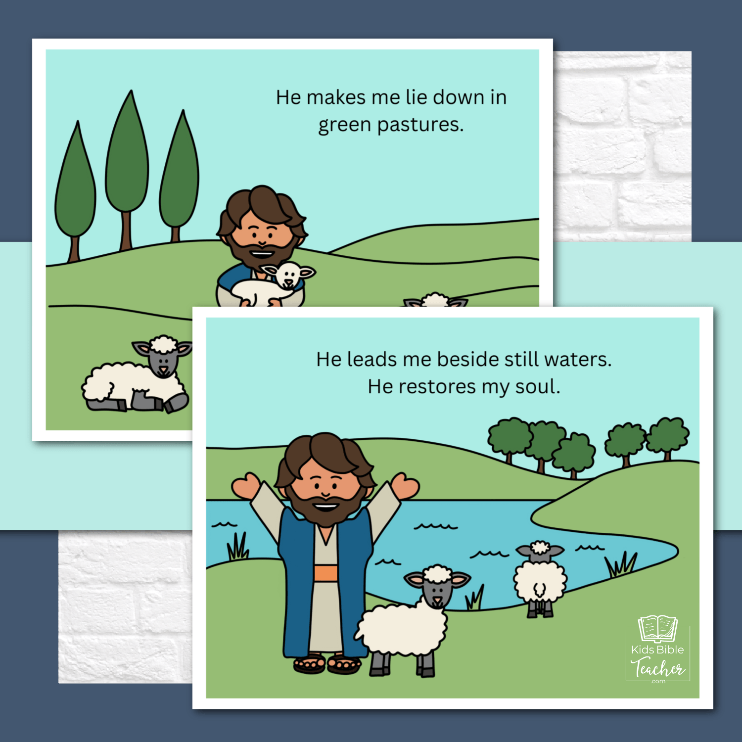 Psalm 23 Full Color Teaching Posters and Mini Cards