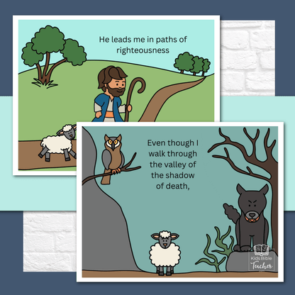 Psalm 23 Full Color Teaching Posters and Mini Cards