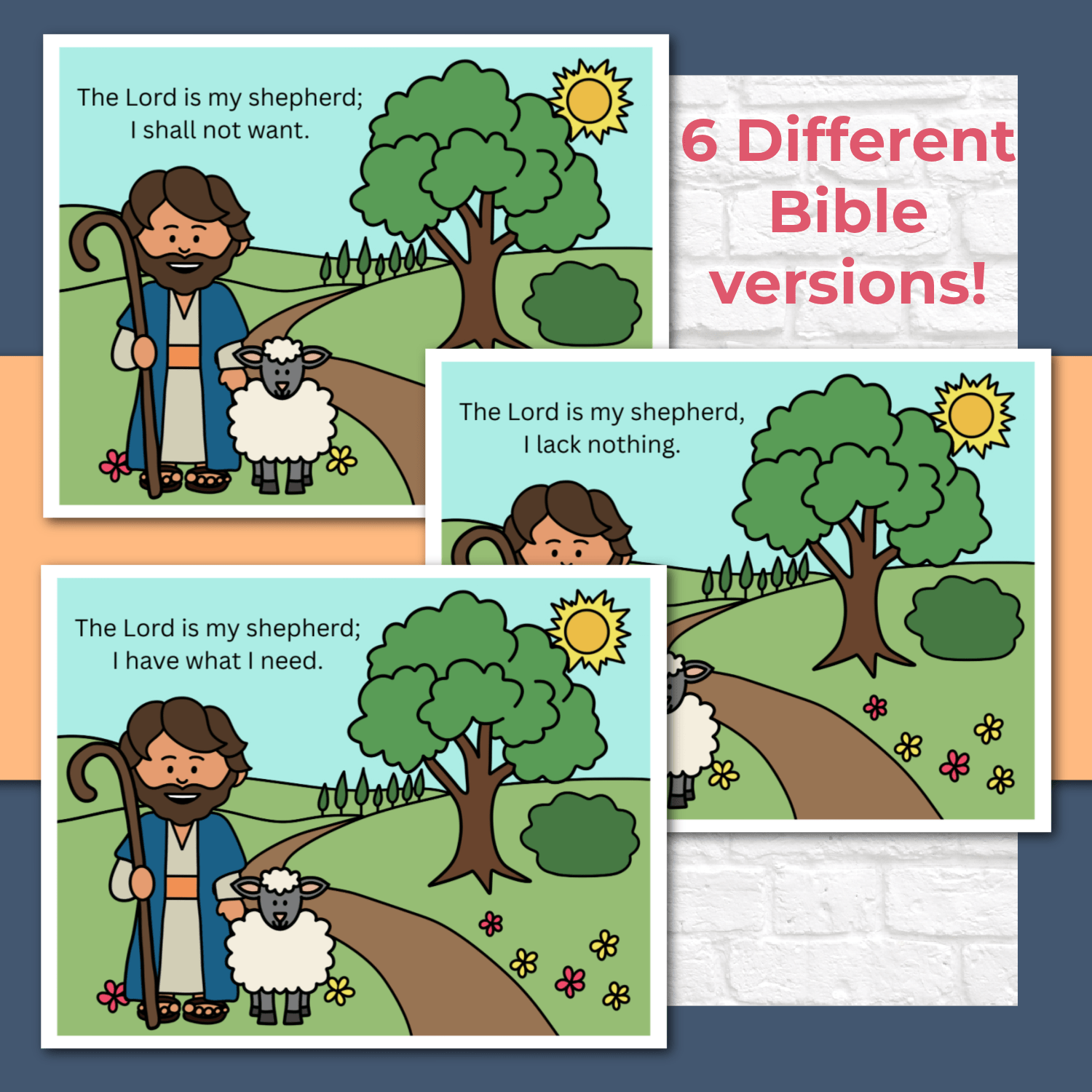 Psalm 23 Full Color Teaching Posters and Mini Cards