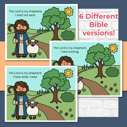 Psalm 23 Full Color Teaching Posters and Mini Cards