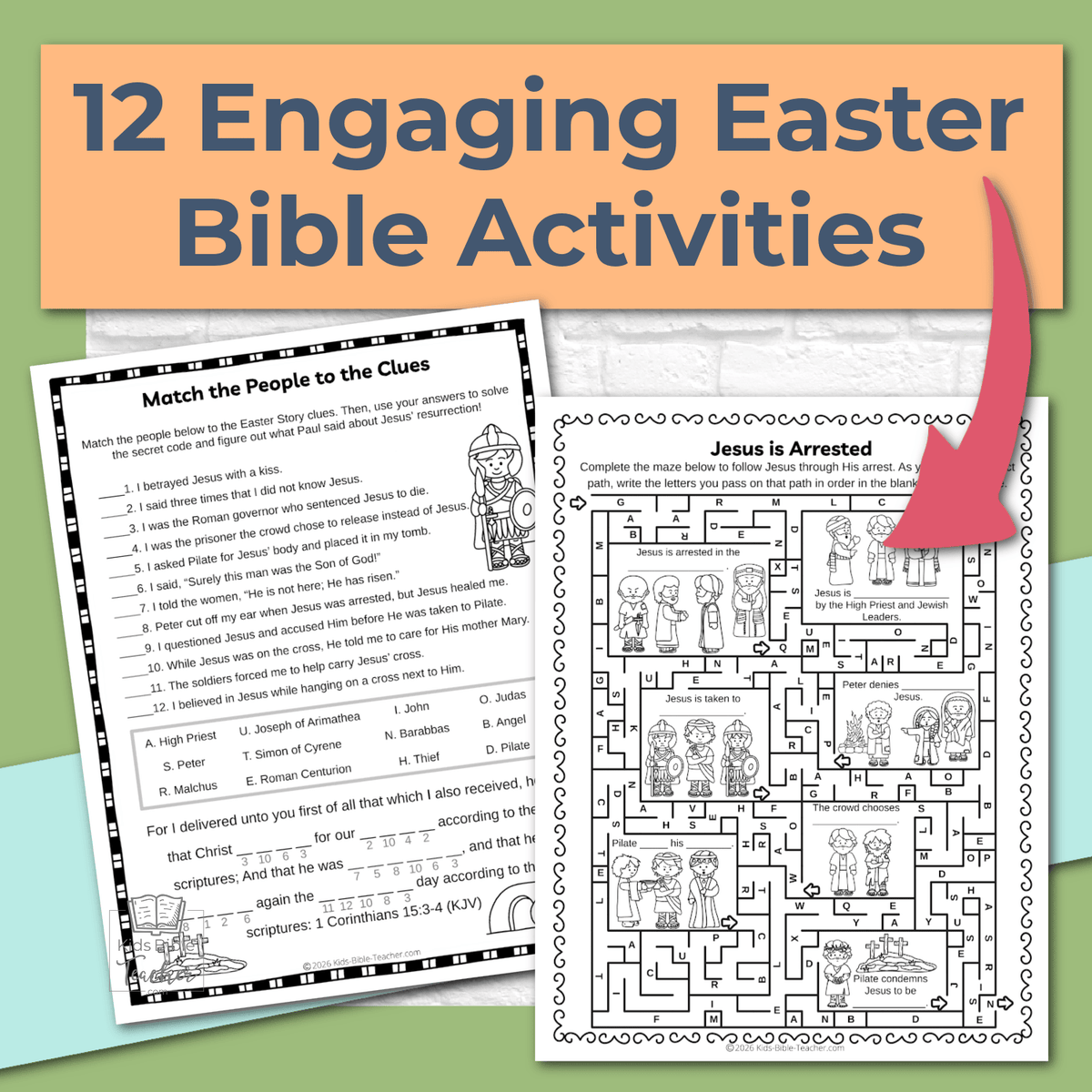 Jesus' Resurrection Easter Bible Story Activity Pages – Kids Bible Teacher