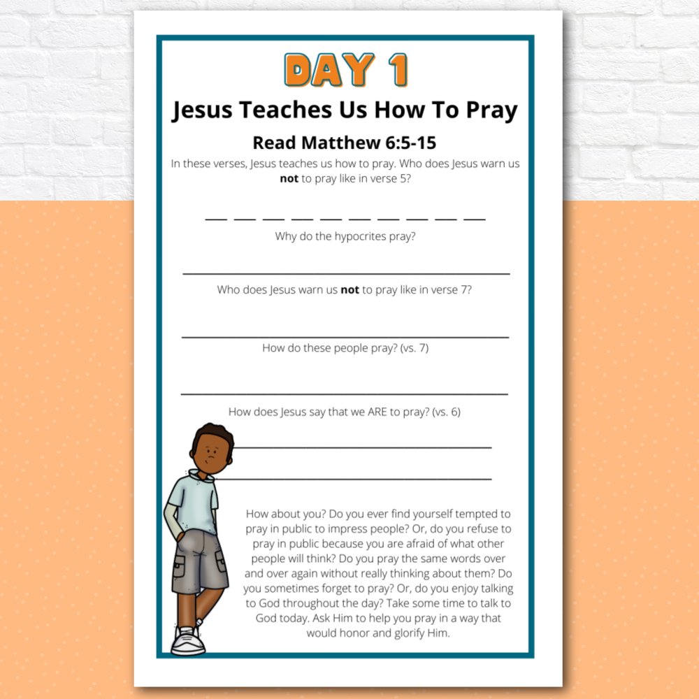 Prayer Journal Pages for Tweens and Teens