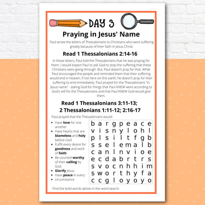 Prayer Journal Pages for Elementary Kids