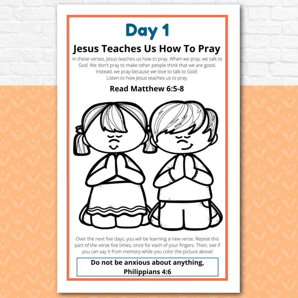 Prayer Journal Pages for Preschoolers and Early Readers