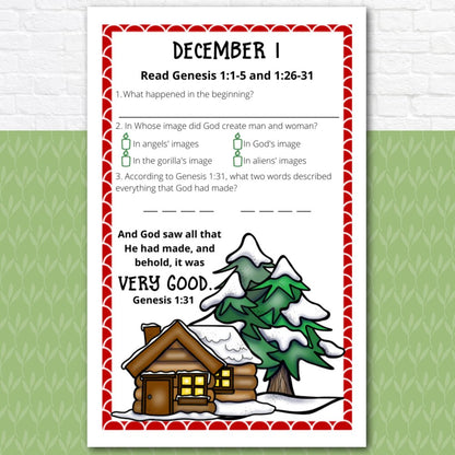 December Journal Pages with Bible Verses - Christmas Journal Pages for Advent