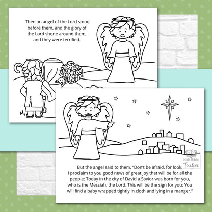 The Story of the Shepherds Christmas Bible Coloring Pages and Mini Cards