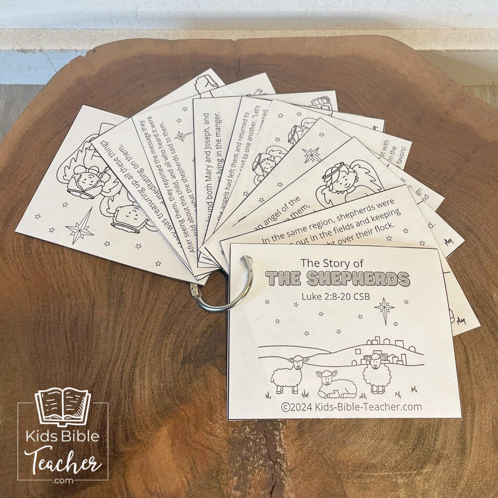 The Story of the Shepherds Christmas Bible Coloring Pages and Mini Cards