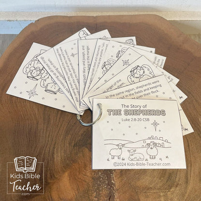 The Story of the Shepherds Christmas Bible Coloring Pages and Mini Cards