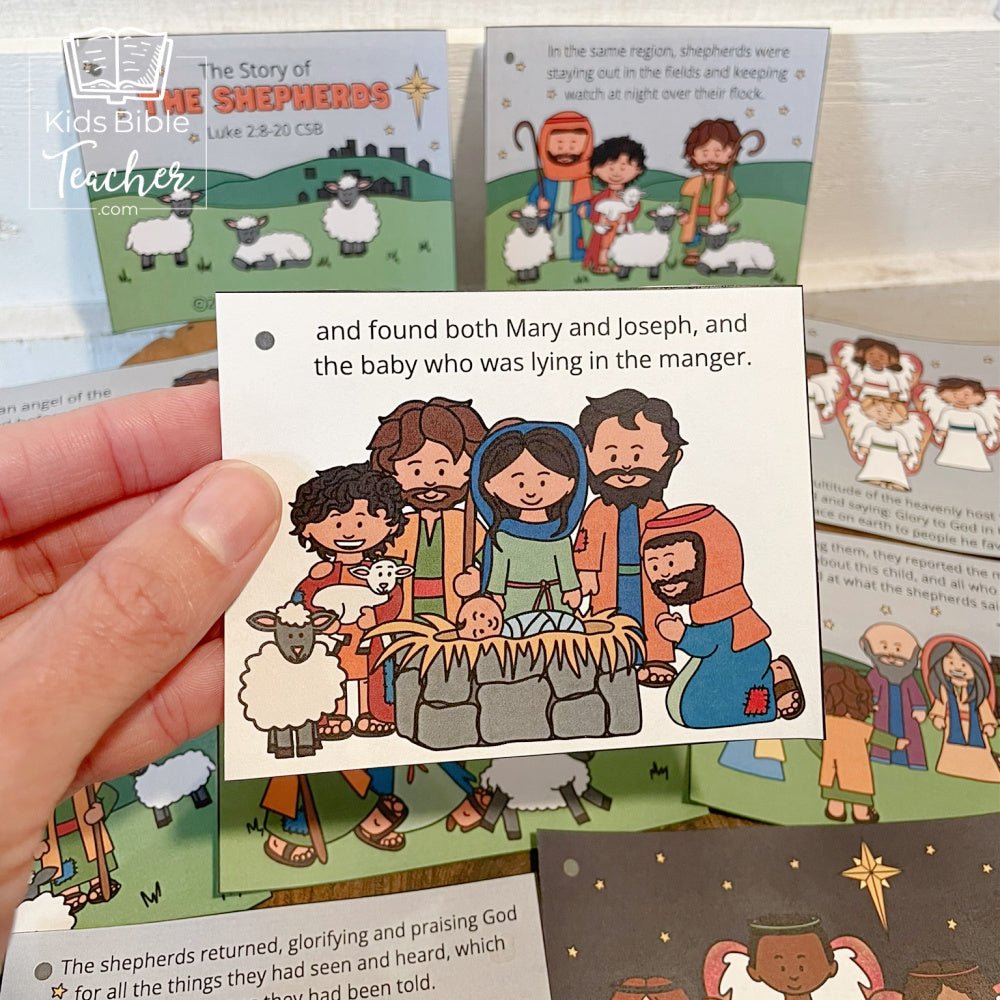The Story of the Shepherds Posters and Mini Cards for Christmas - Bible Nativity Story