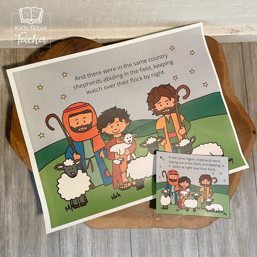 The Story of the Shepherds Posters and Mini Cards for Christmas - Bible Nativity Story