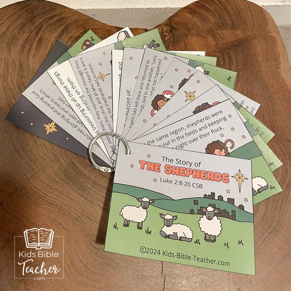 The Story of the Shepherds Posters and Mini Cards for Christmas - Bible Nativity Story