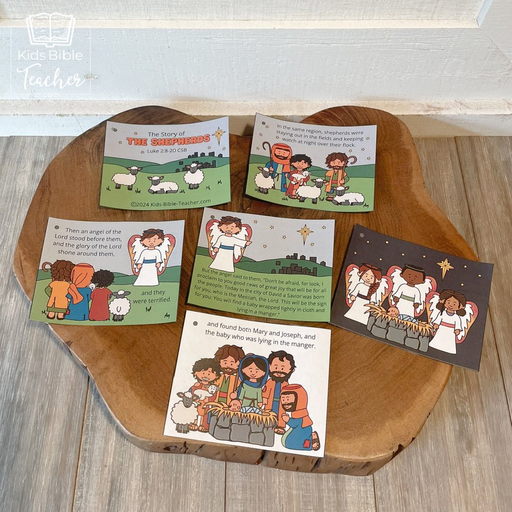 The Story of the Shepherds Posters and Mini Cards for Christmas - Bible Nativity Story