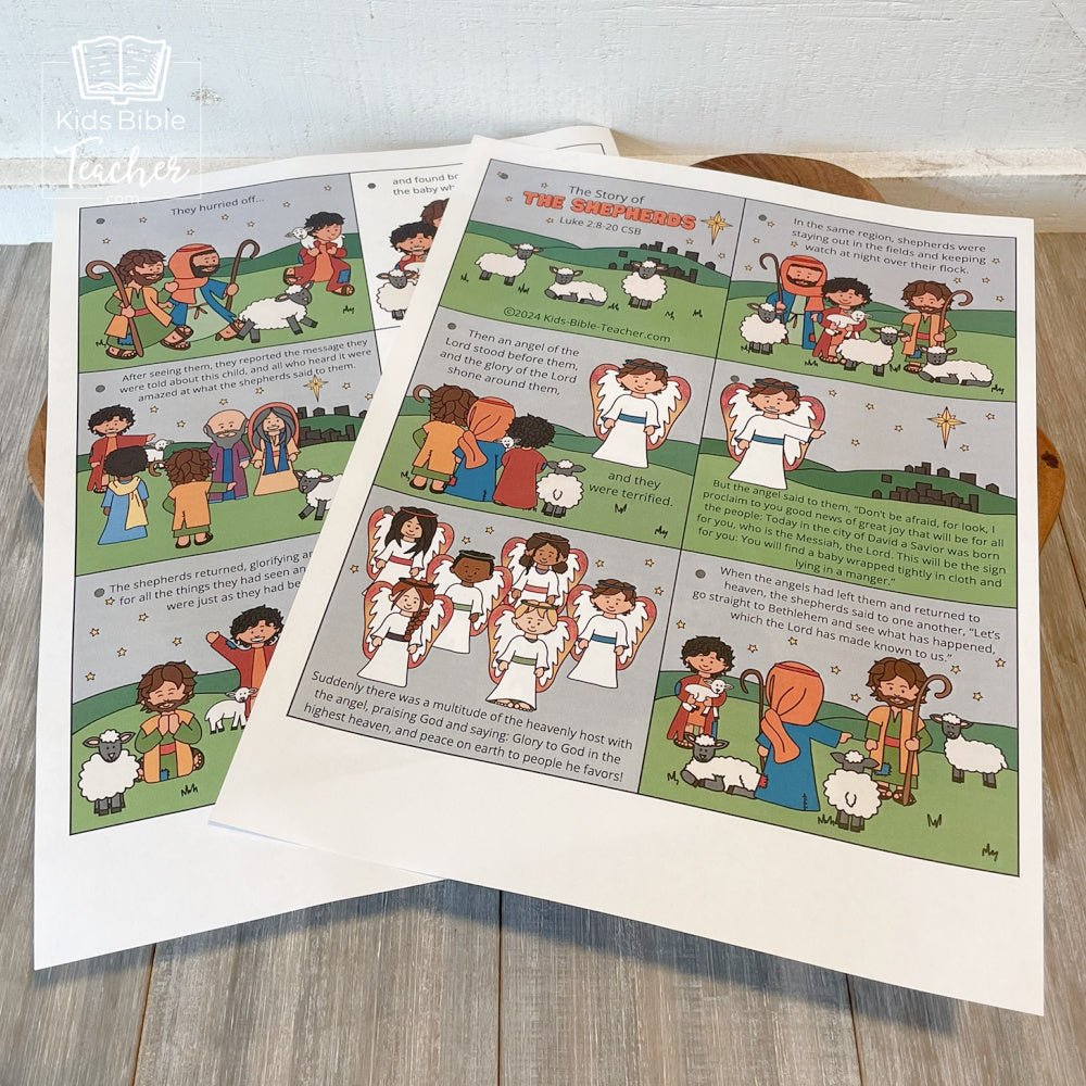 The Story of the Shepherds Posters and Mini Cards for Christmas - Bible Nativity Story