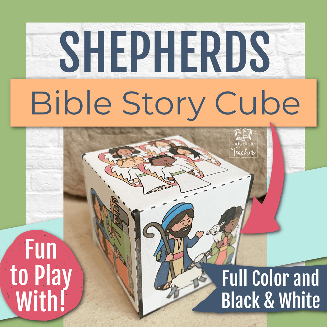 Shepherds and Angels Bible Story Cube Christmas Nativity Craft