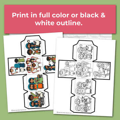 Shepherds and Angels Bible Story Cube Christmas Nativity Craft