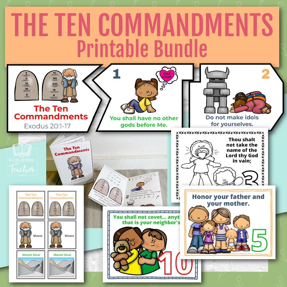 Ten Commandments Printable Bundle Kids Bible Teacher
