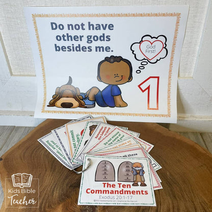 Ten Commandments Teaching Posters and Mini Cards for Protestants