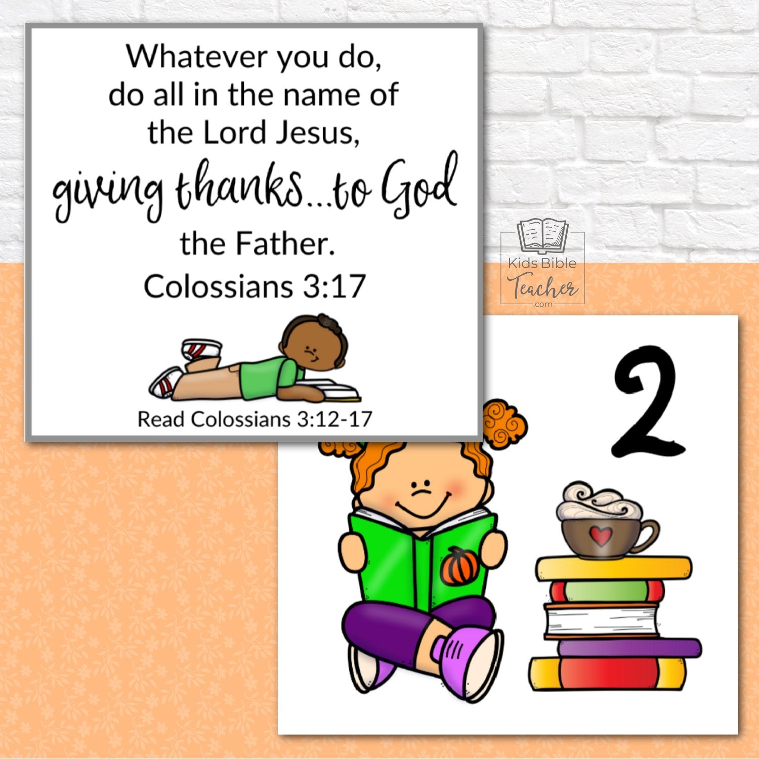 Thanksgiving Calendar Cards with Bible Verses - November Calendar Cards