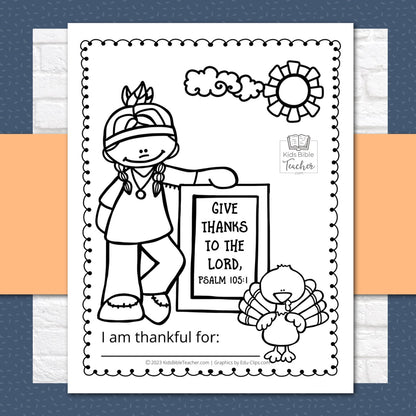 Thanksgiving Activity Pages with Thanksgiving Bible Verses for Kids