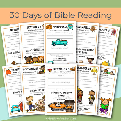 Gratitude Journal Pages with Thanksgiving Bible Verses, NOVEMBER Edition