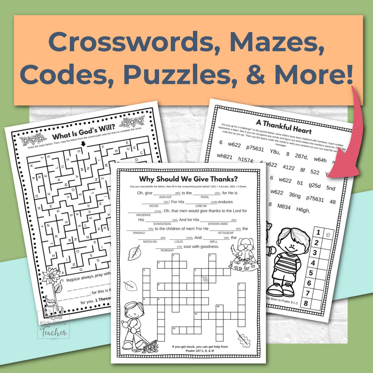 Thanksgiving Bible Activity Pages for Kids (2nd–6th Grades)