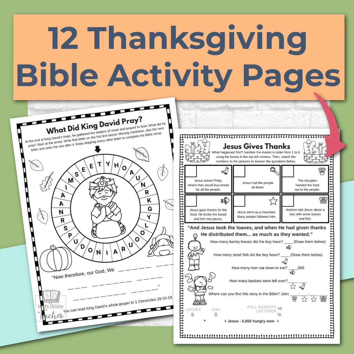 Thanksgiving Bible Activity Pages for Kids (2nd–6th Grades)