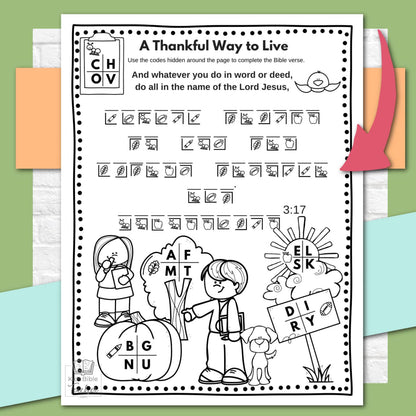 Thanksgiving Bible Activity Pages for Kids (2nd–6th Grades)