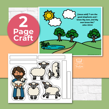 The Good Shepherd Bible Craft for Kids | Stand Up Shepherd Sheep Puppets | Paper Dolls