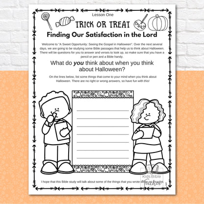 Sweet Opportunity: Seeing the Gospel in Halloween Bible Study Instant DIGITAL Download