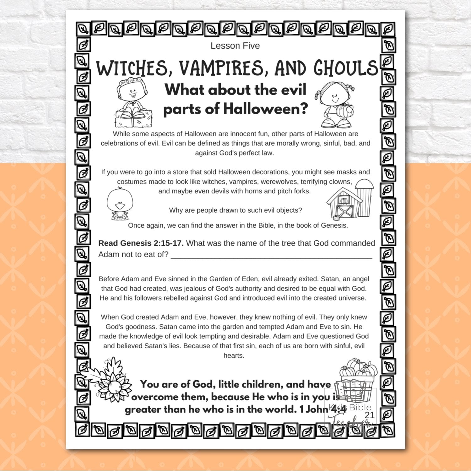 Sweet Opportunity: Seeing the Gospel in Halloween Bible Study Instant DIGITAL Download