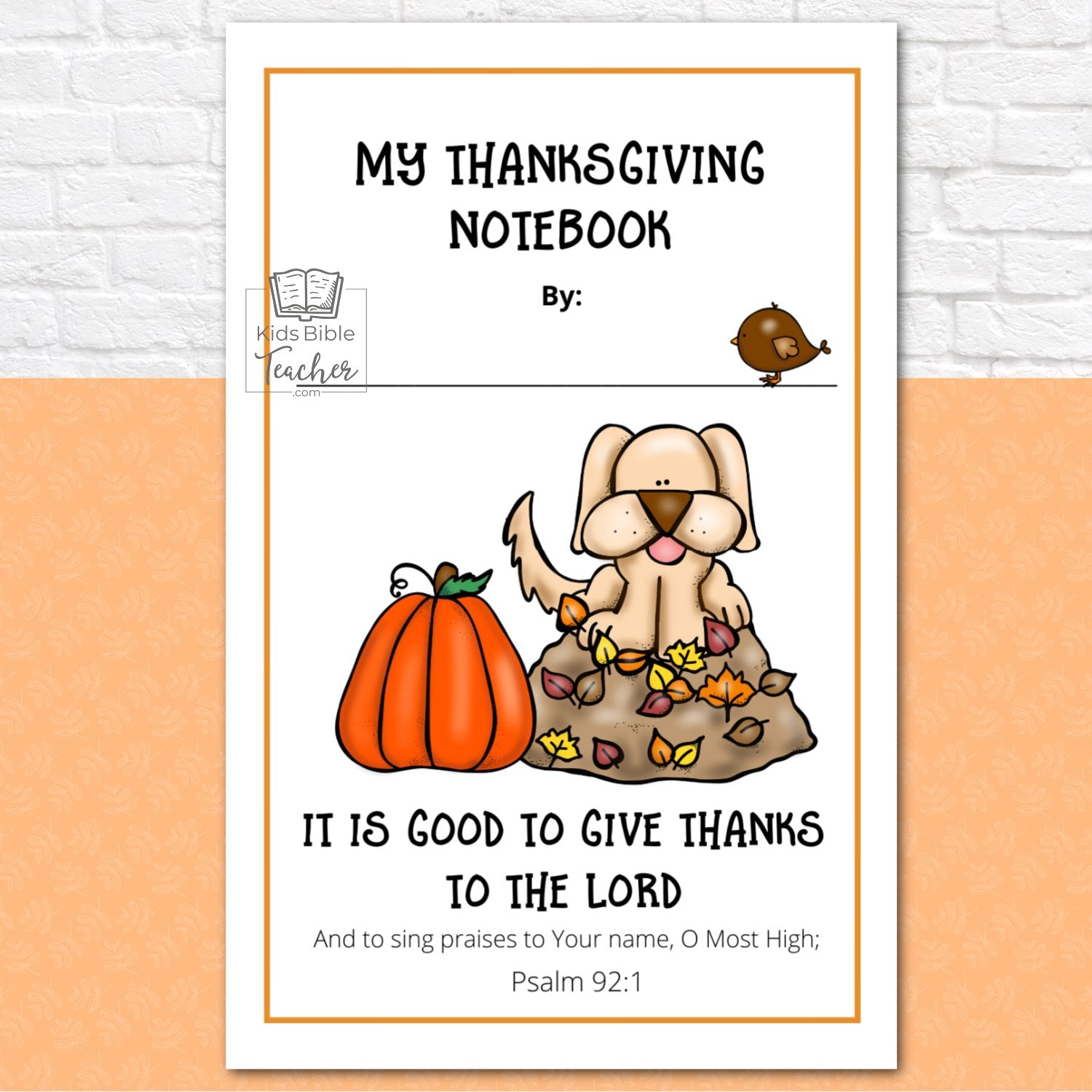 Gratitude Journal Pages with Thanksgiving Bible Verses, NOVEMBER Edition