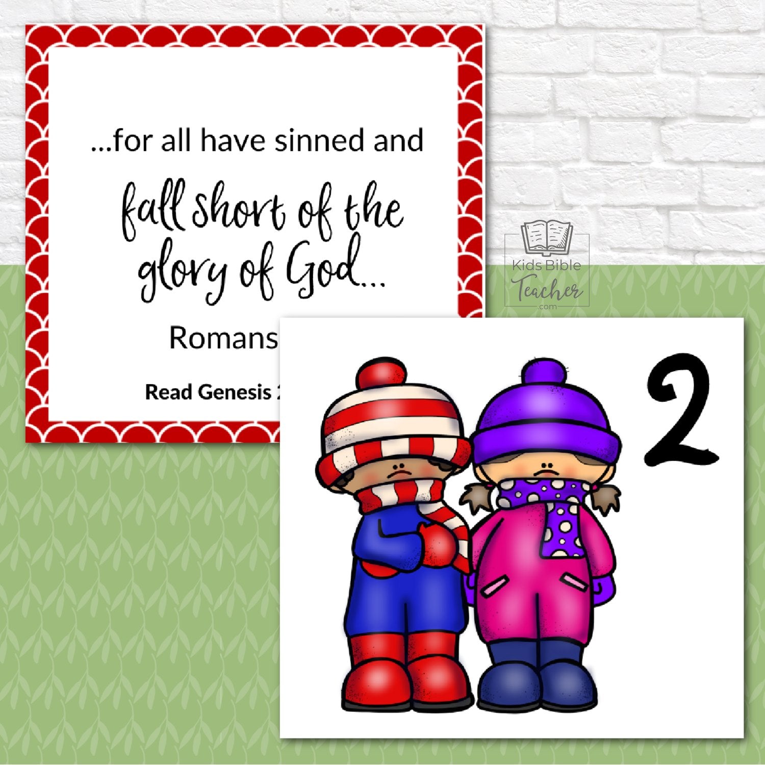 December Calendar Cards with Christmas Bible Verses - Advent Calendar Cards