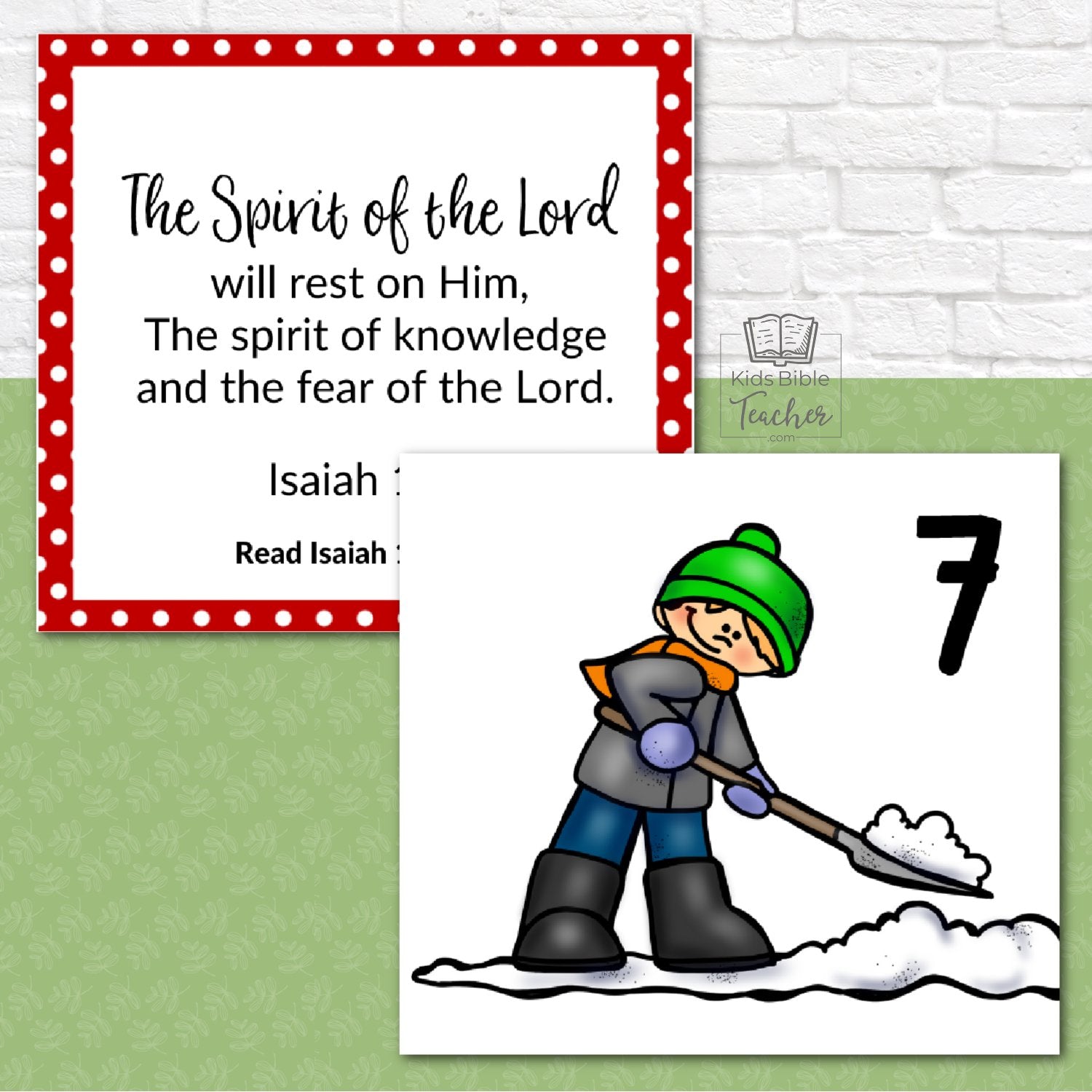 December Calendar Cards with Christmas Bible Verses - Advent Calendar Cards