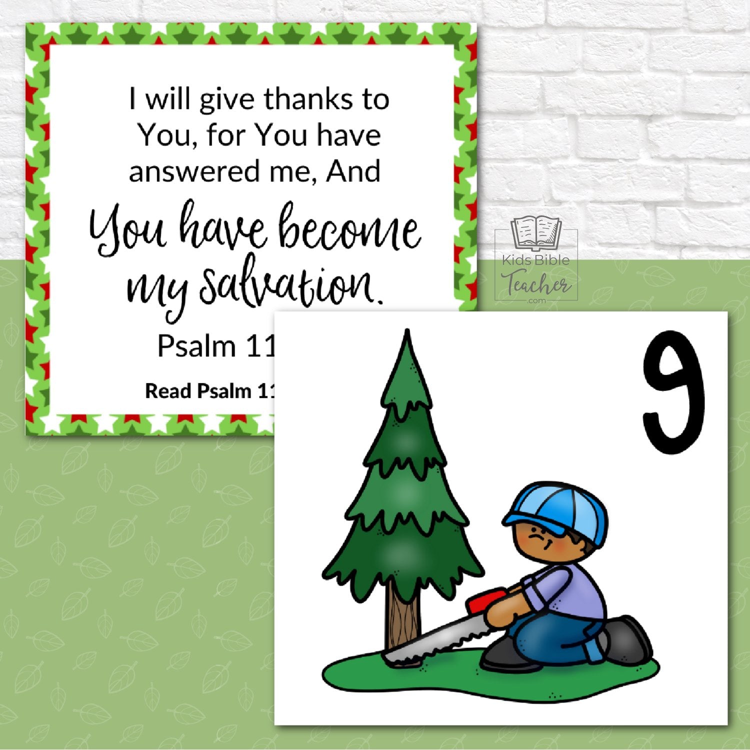 December Calendar Cards with Christmas Bible Verses - Advent Calendar Cards