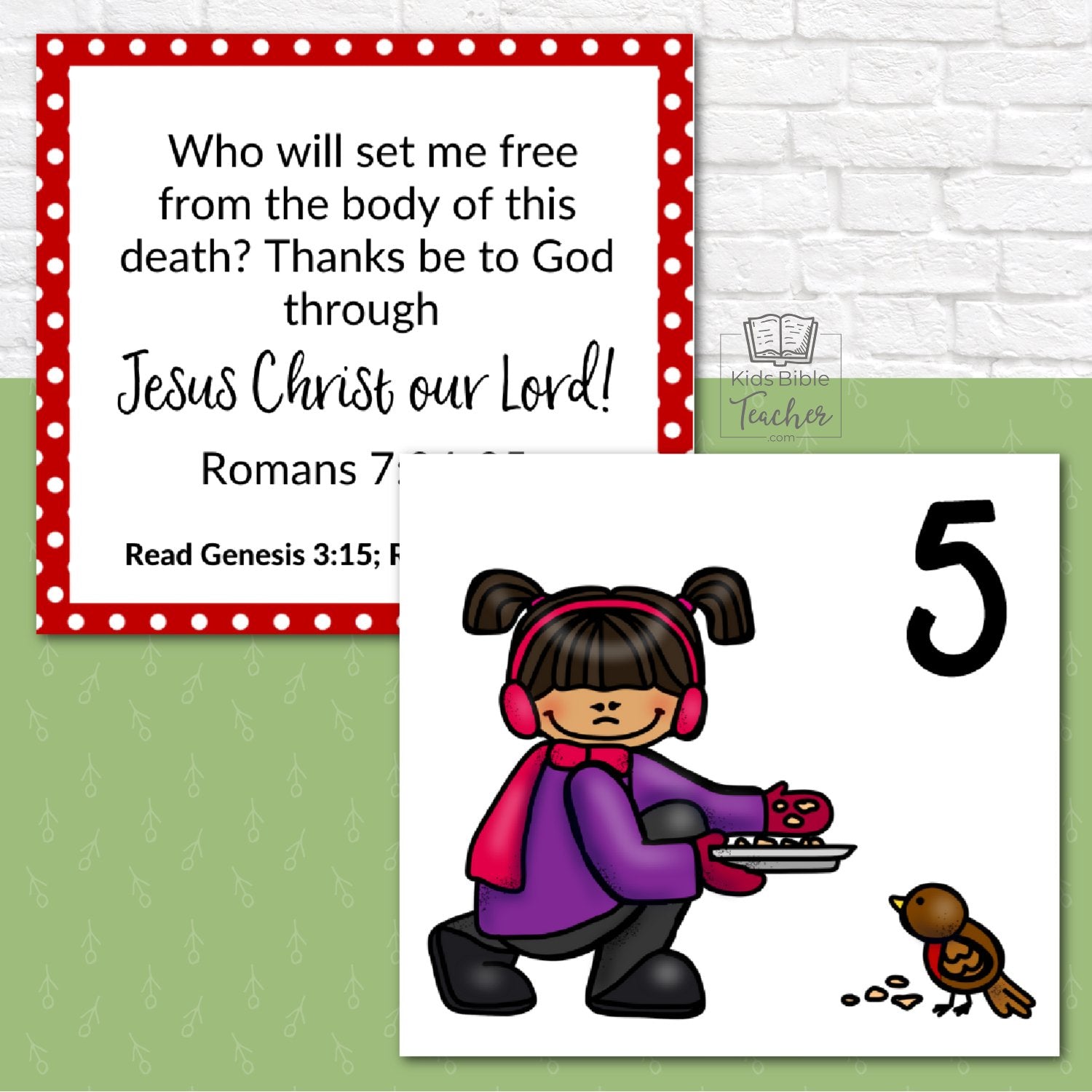 December Calendar Cards with Christmas Bible Verses - Advent Calendar Cards