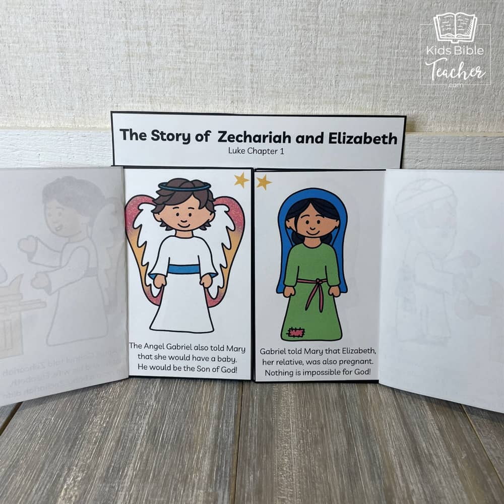 Zechariah and Elizabeth Booklet Bible Story Craft